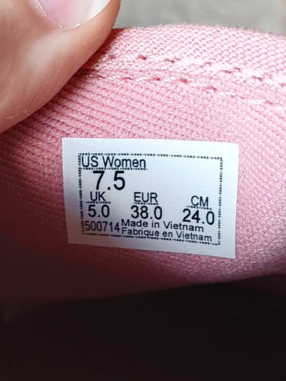 🖤 Vans Asher Checkerboard Canvas Slip on Sneakers Shoes Womens 7.5 Pink Peach - Picture 10 of 12